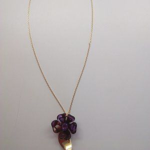 Kate Spade New Purple & Lavender Flower Necklace